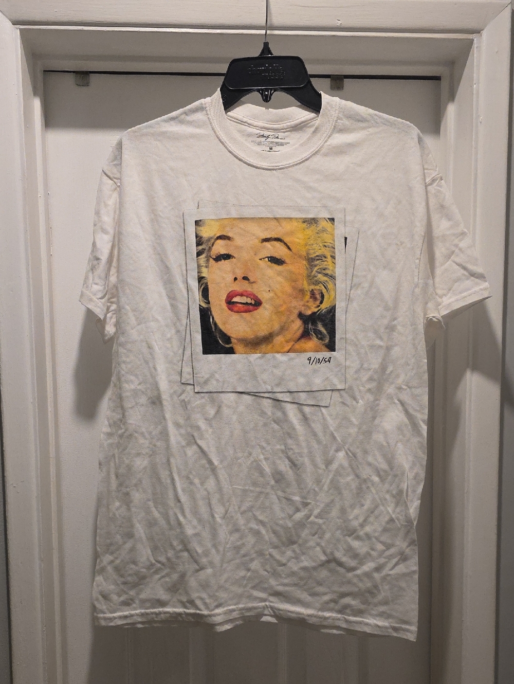 Marilyn Monroe White Graphic Tee with Yellow & Red Portrait